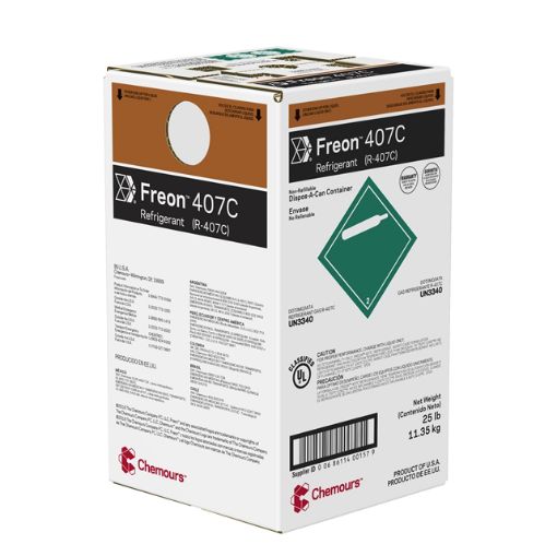 Imagem de GAS R407C FREON CILINDRO DESCARTAVEL COM 11,350 KG CHEMOURS (D15445258)