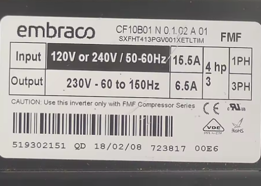 INVERSOR MAIA BI-VOLT 1000W EMBRACO (519302151)