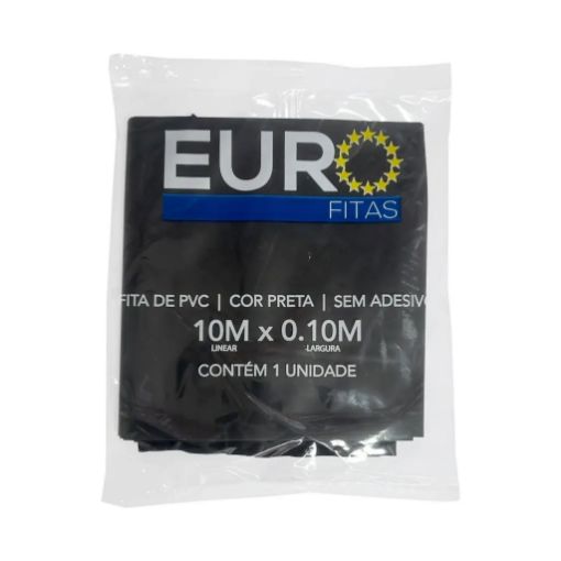 FITA PVC S/ADESIVO ACABAM.100MM PRETA RL C/ 10M - EURO - P1010R