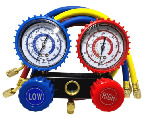 Imagem de MANIFOLD CORPO DE ALUMINIO C/03 MANG. PARA R600A R290 R32 - VULKAN - VLTM-600