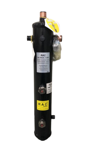 Imagem de SEPARADOR DE OLEO CENTRIFUGO COM RESERVATORIO DE 2,4L RAC OIL PACK 1.1/8 SOLDA - CORPO COM DIÂMETRO DE 4 POLEGADAS (050-150)