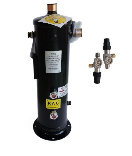 Imagem de SEPARADOR DE OLEO CENTRIFUGO COM RESERVATORIO DE 7,6L RAC OIL PACK 2.1/8 SOLDA - CORPO COM DIÂMETRO DE 6 POLEGADAS (050-153)
