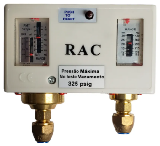 Imagem de PRESSOSTATO DUPLO DE BAIXA E ALTA PRESSAO RAC PAB15-M COM REARME AUTOMATICO/MANUAL E DIFERENCIAL AJUSTAVEL/FIXO (045-104)