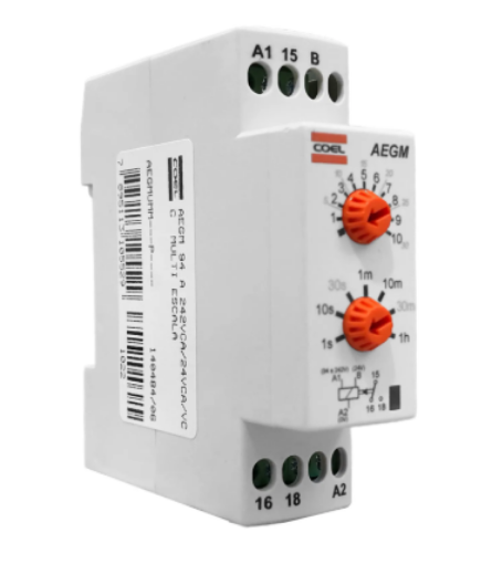 Imagem de RELE DE TEMPO MULTIESCALA COM TENSAO DE ALIMENTACAO 24V/100V/240V COEL AEGMUMM-P