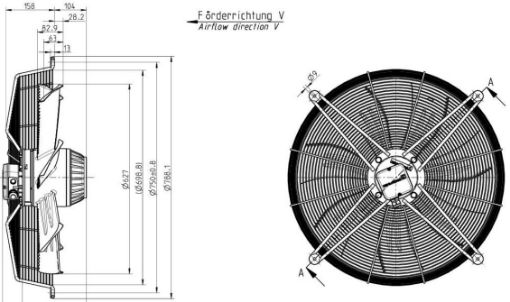 Imagem de MOTOR AXIAL C/ GRADE 630MM 3F FN063-4DK.6N.V7P6 (CORRENTE ALTERNADA) ZIEHL-ABEGG (163702)