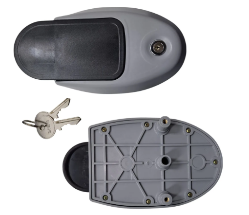 Imagem de FECHADURA HORIZONTAL COM CHAVE CINZA/PRETA MBP ISOBLOCK